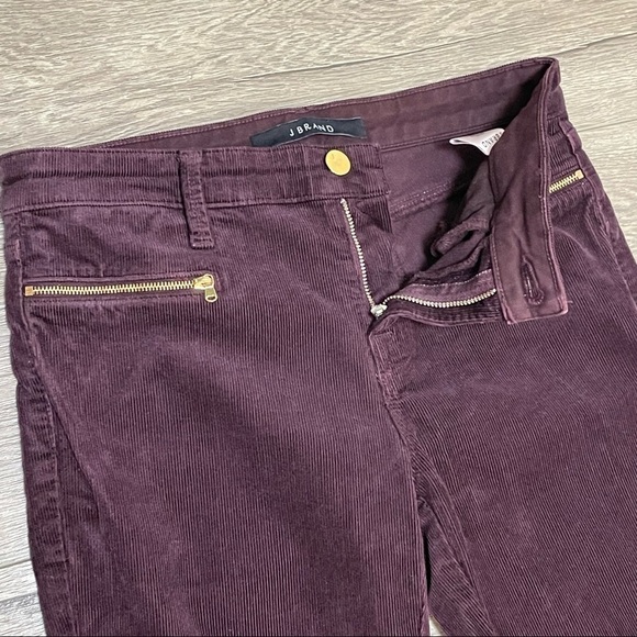 J Brand Iselin Corduroy Ankle Zip Skinny Pants In Blackberry SZ 26. - Picture 10 of 12